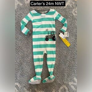 •NWT• Carter’s Tractor Snug Fit Footie Pajama- | 24m
